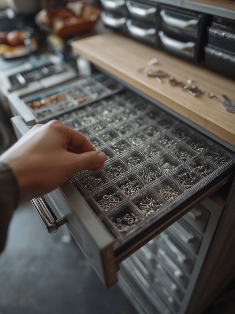parts organizer in action